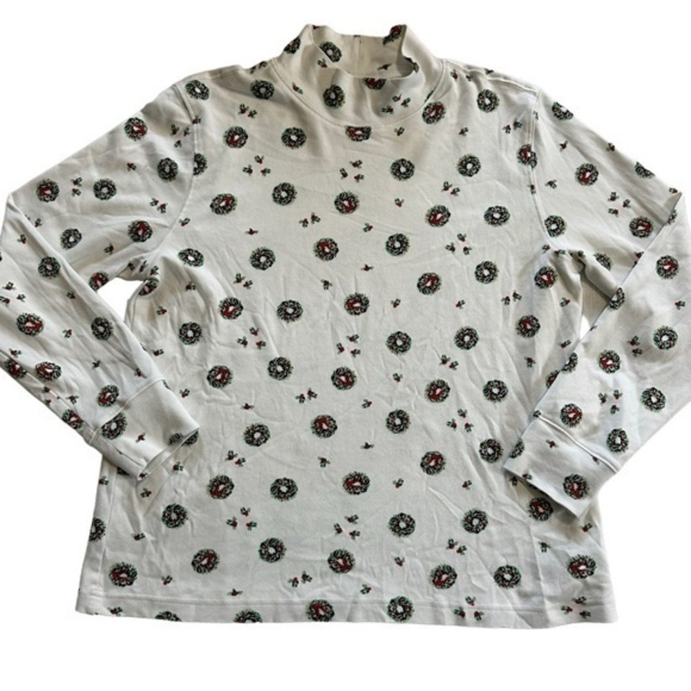 Lands’ End Long Sleeve Christmas Mock‎ Neck Size  Medium 10/12